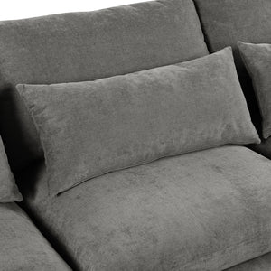 English Elm U_Style Modular U-Shaped Corner Sofa with Two Ottomans, 6-Seat Polyester Comfort, Removable Covers Gray WY000429AAE