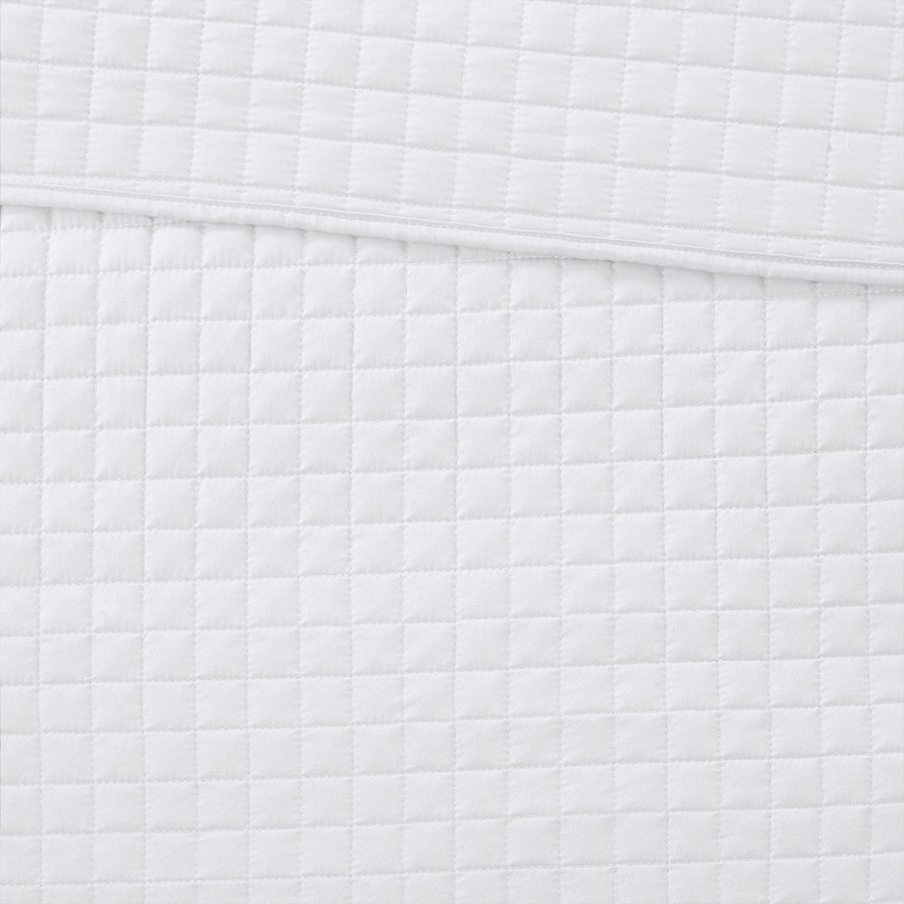 English Elm 3 Piece Otto Reversible Quilt Set Full/Queen White Quilted Microfiber Checkered Texture, Washable B035128988