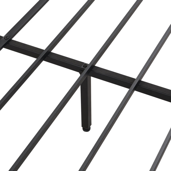 English Elm Full Size Metal Platform Bed Frame with LED Lighting, USB Outlets, 2 Drawers, Headboard Storage, 600LB Limit W311P167040