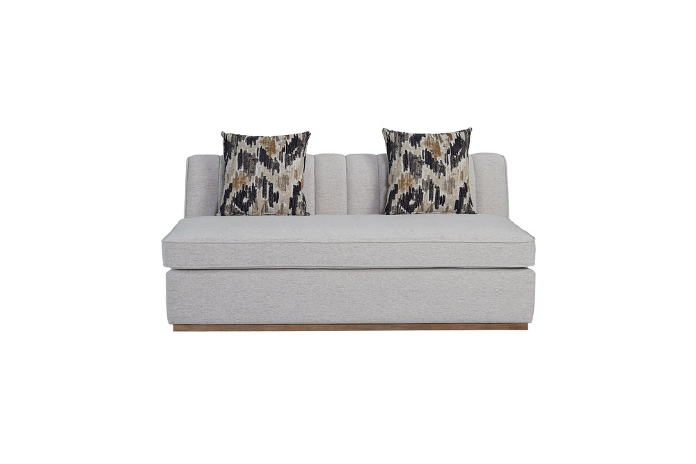 English Elm Channel Armless Loveseat Off White Upholstered — Dacron Wrapped Cushions, 1.8 Density Foam, Durable Upholstery B2699P238664