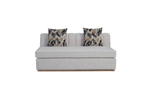 English Elm Channel Armless Loveseat Off White Upholstered — Dacron Wrapped Cushions, 1.8 Density Foam, Durable Upholstery B2699P238664