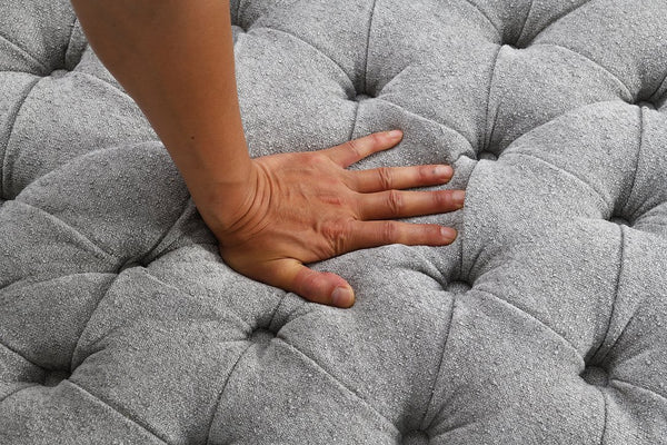 English Elm Transitional Hoople Channel Tufted Swivel Chair with Curved Back and 360° Base Upholstered Accent Piece Light Gray 45 L x 43 W x 26 H B2741P400834