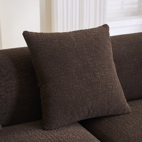 English Elm Compression Compression Sponge Sofa Curved Modular Sectional with 30D High-Density Chenille Sleeper for Cozy Apartment Living Room Comfort and Safe Rounded Design Brown W2231S00029