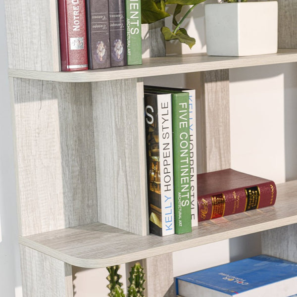 English Elm 31.5" Tall 5-tier Mdf Bookcase Slim Open Shelving Unit for Office Bedroom Living Room Light Gray W2899P444155