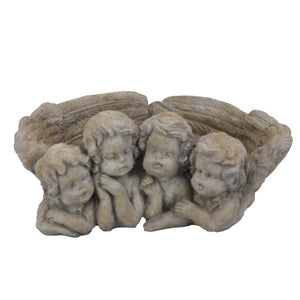English Elm Rachel Terracotta Cherub Planter Antique White Heirloom Bowl for Mantel or Entryway B056P417017