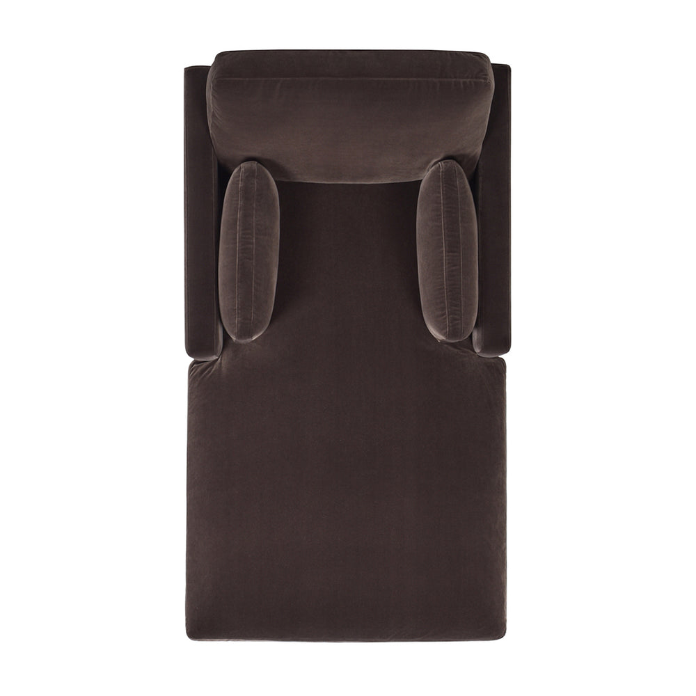 English Elm Jennifer Taylor Home - Knox 65" Modern Farmhouse Chaise Lounge Chair with Plush Performance Velvet, Feather-Down Comfort Brown B2719P238294