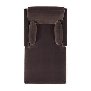 English Elm Jennifer Taylor Home - Knox 65" Modern Farmhouse Chaise Lounge Chair with Plush Performance Velvet, Feather-Down Comfort Brown B2719P238294