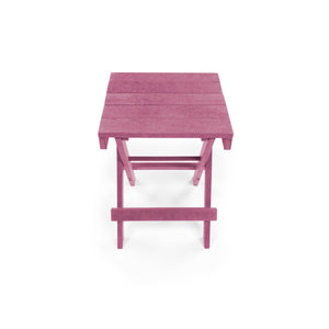 English Elm Riverstone Recycled Hdpe Folding Outdoor Bistro Table Weatherproof Patio Balcony Burgundy B2745P409701
