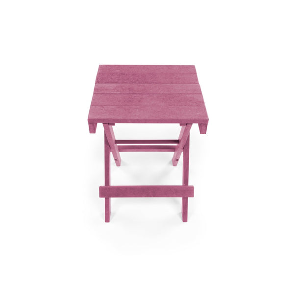 English Elm Riverstone Recycled Hdpe Folding Outdoor Bistro Table Weatherproof Patio Balcony Burgundy B2745P409701