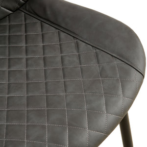 English Elm Dark Grey Set Of 4 Leathaire Dining Chairs - Stylish Mid-Century Armless Side Chairs For Any Space W1164P225818