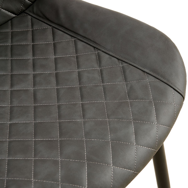 English Elm Dark Grey Set Of 4 Leathaire Dining Chairs - Stylish Mid-Century Armless Side Chairs For Any Space W1164P225818