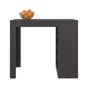 English Elm Luna Modern Kitchen Island with Open Shelves Wenge — Compact Scratch-Resistant Prep Table 47.2" B128P361105