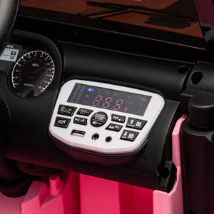 English Elm 24v Kids Electric Ride on Car with Parental Remote Dual Motors and Four Wheel Suspension Pink W1578P208320