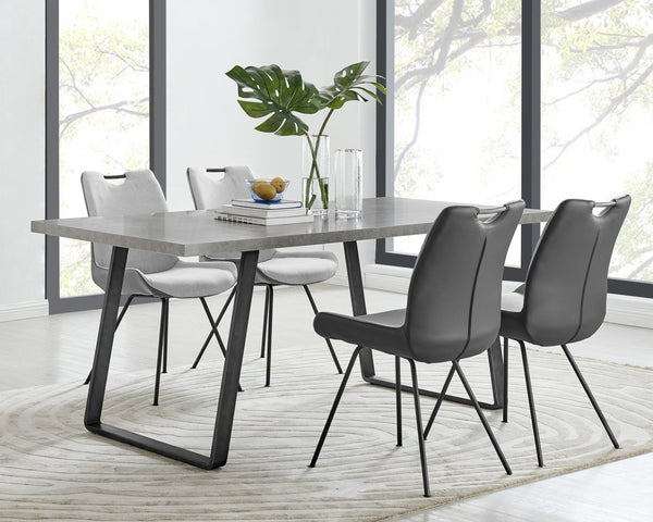 English Elm Palindra Contemporary Dining Chairs Set Of 2 In Gray With Pewter Fabric For Stylish Comfort B2736P354269-GIGA