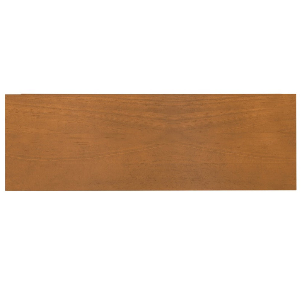 English Elm Warm Shaker Solid Wood Entryway Cabinet with Drawers and Adjustable Shelves in Golden Brown B136P436045