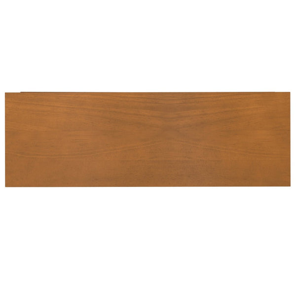 English Elm Warm Shaker Solid Wood Entryway Cabinet with Drawers and Adjustable Shelves in Golden Brown B136P436045
