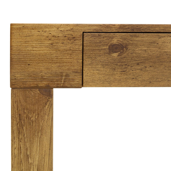 English Elm Elegant Natural Wood Grain Bar Table with Two Drawers, 50" Long, Ergonomic 37" Height, Sturdy MDF Design, Smooth Finish, Adjustable Non-Slip Feet W2920P225015