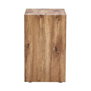 English Elm Elevate Modern Wood-Textured MDF Side Table, 11.8"x11.8"x19.6", No-Assembly, Versatile Accent Table W1151P242266