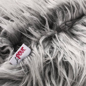 English Elm Christopher Knight Home® - Hawley Silver Gray Faux Fur 3-Foot Bean Bag Chair – Ultra Fluffy Cozy Foam-Filled Lounger, 34" N778P185630S