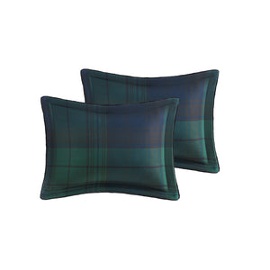 English Elm Full/Queen Bernston Faux Wool to Faux Fur Comforter Set - Plaid Print, Oeko-Tex, Down Alternative Cozy Reversible B035100729