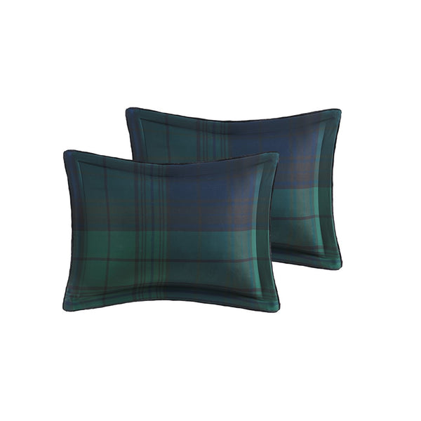 English Elm Full/Queen Bernston Faux Wool to Faux Fur Comforter Set - Plaid Print, Oeko-Tex, Down Alternative Cozy Reversible B035100729