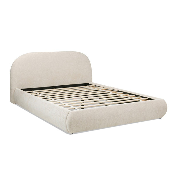 English Elm Archie Puffy Arch Headboard Queen Platform Bed Chenille Upholstered Minimalist Frame B2719P479035