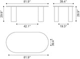 Risan Dining Table Natural 109857 Zuo Modern