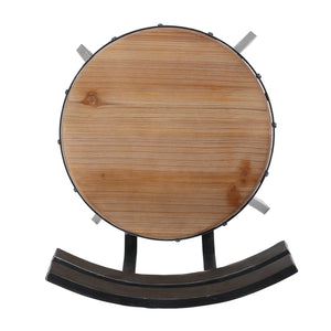 English Elm Christopher Knight Home® - METAL Barstool with Antique Firwood Seat and Black Brush Silver Frame — Rustic Chic Kitchen Seating 60164.00