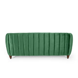 Christopher Knight Home® - Noble House - Richland Modern Glam Velvet Channel Stitch 3 Seater Sofa