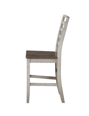 English Elm Steve Silver - Abacus 5-Piece Counter Height Dining Set with Double Drop Leaf, Ladderback Chairs, Smoke Grey Finish B081S00087