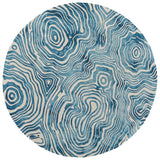 Feizy Rugs Lorrain Wool Hand Tufted Bohemian & Eclectic Rug Blue/Ivory 10' x 10' Round