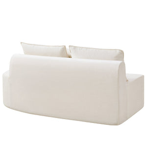 English Elm 138.6" Curved Modular Sectional Sofa Low Profile High Density Foam Living Room Lounge Beige N767P366006B