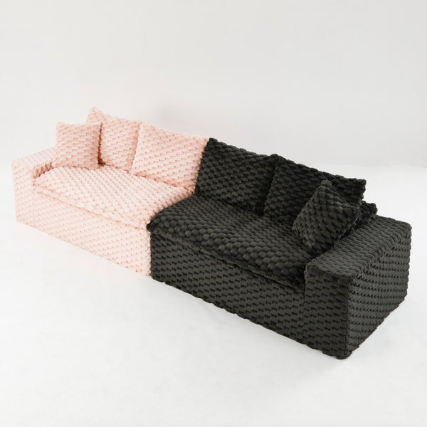English Elm Luxury Color-Block Turtle Velvet Sofa - Modular Design For Stylish Living Room Comfort & Flexibility P1 W3371S00048-GIGA