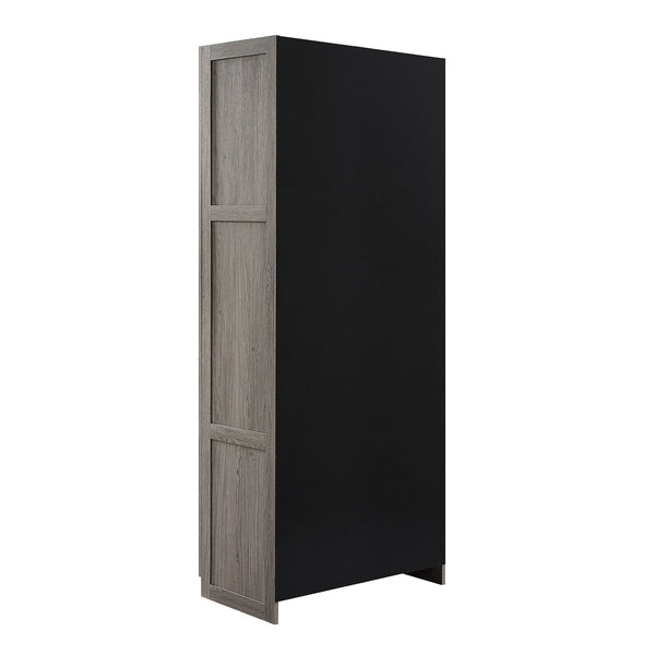 English Elm Cornelia Grey Storage Cabinet 71" Tall MDF with 6 Adjustable Shelves, Soft-Close Doors & Mop Base B365P397854