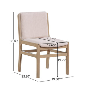 English Elm Christopher Knight Home® - Dining Chair Contemporary Upholstered Rubberwood Frame Set of 2 with Clean Lines and Cozy Seats () Light Natural N771P347927A