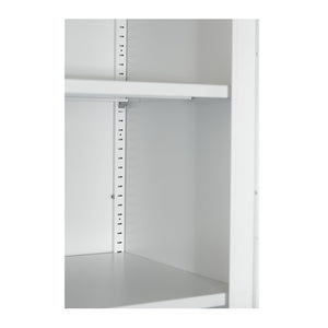 English Elm 71" Tall Metal Wardrobe Cabinet with 2 Drawers, Adjustable Shelf & Hanging Rod — Space-Saving White Closet Organizer W3387P351602