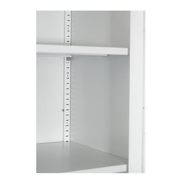 English Elm 71" Tall Metal Wardrobe Cabinet with 2 Drawers, Adjustable Shelf & Hanging Rod — Space-Saving White Closet Organizer W3387P351602