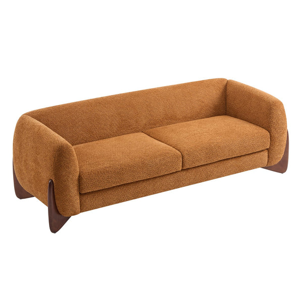 English Elm Christopher Knight Home® - 82Inches Caramel Boucle Sherpa Sofa - Plush Comfort, Modern Design, Cozy Living Room Essential N771P205090W_N771P205091W