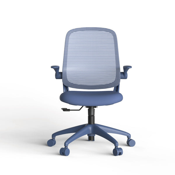 English Elm Ergonomic Mesh Back Task Chair with Flip Armrests High Density Foam Seat 500lb Capacity Blue W5280P464458