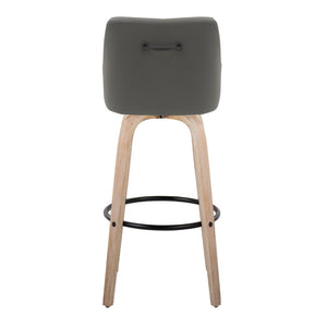 English Elm Adjustable Swivel Barstools Mid-century Walnut Faux Leather Kitchen Counter Set of 2 Dark Grey B202S01921