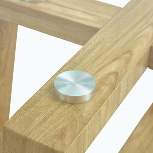 English Elm Modern wood-color MDF circular coffee table with tempered glass top, easy assembly, versatile style W1151P146796