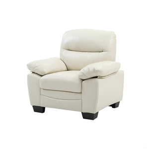 English Elm Marta PU Accent Chair with Pocket Coil Seating, Cozy Faux Leather, Removable Back for Easy Move Off White 15.9 L x 38.2 W x 32.9 H B078108379