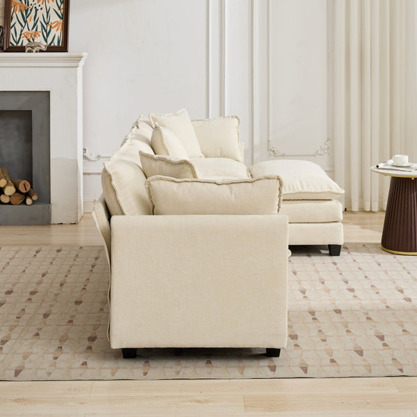 English Elm Cloud Modular Two Seat Sofa Chenille Upholstered Cushioned Couch for Apartment Living Beige W1143P378631