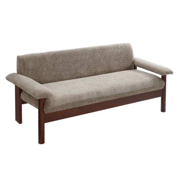 English Elm Modern Berber Fleece 2 Seat Loveseat Rubberwood Base Plush Armrest Couch for Apartments Brown N763S000050D