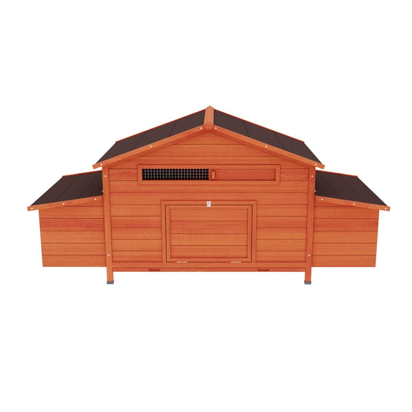English Elm Large Wooden Backyard Chicken Coop with Dual Nesting Boxes and Leakproof Pullout Tray W3166P331246