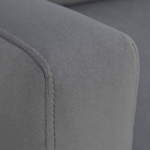 English Elm 1pc Mid-century Modern Accent Chair Microfiber Upholstery Tapered Legs Cozy Seating Gray B011P201583