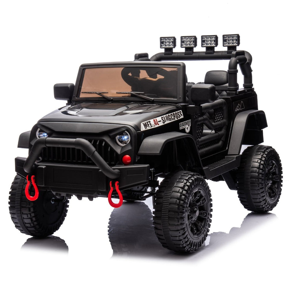 English Elm 24v Kids Electric Ride on Car with Parental Remote Dual Motors and Four Wheel Suspension Black W1578P208321