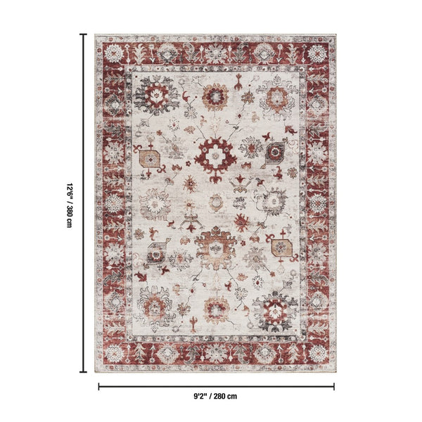 English Elm Oxford Traditional Area Rug Polyester Pile Jute Backing for Living and Dining Rooms B186P428914