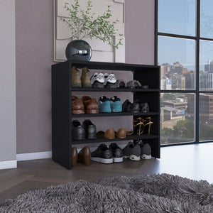 English Elm Basic 23" Wide 2-tier shoe rack | Stackable, space-saving organizer for closets, entryways & stairs Black 33 L x 19 W x 4 H B070P234325