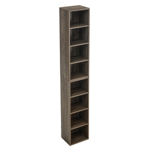 English Elm 8-Tier Media Tower Rack with Adjustable Shelves, Slim Tall 70.9" Bookcase for CDs DVDs & Decor W1781P182841